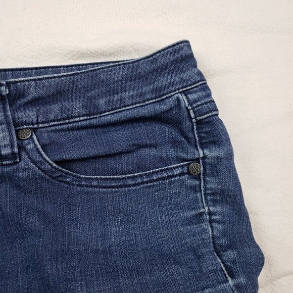 PrAna Dark Wash Blue Jeans Size 8/29 Slim Straight Leg Stretch Denim Low Rise - Picture 7 of 14